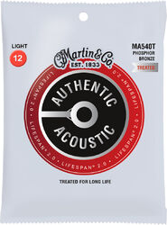 Westerngitaarsnaren  Martin MA540T Acoustic Guitar 6-String Set Authentic Lifespan 2.0 92/8 Phosphor Bronze 12-54 - Snarenset