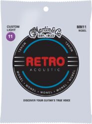Westerngitaarsnaren  Martin MM11 Acoustic Guitar 6-String Set Retro Monel 11-52 - Snarenset