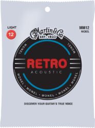 Westerngitaarsnaren  Martin MM12 Acoustic Guitar 6-String Set Retro Monel 12-54 - Snarenset