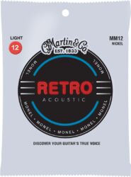 Westerngitaarsnaren Martin MM12 Acoustic Guitar 6-String Set Retro Monel 12-54 - Snarenset