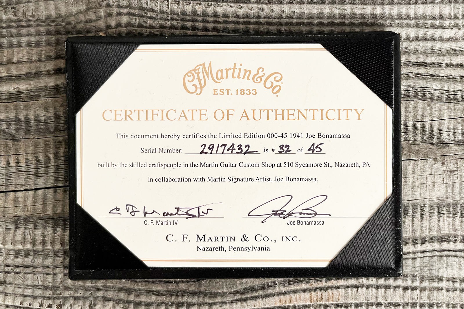 Martin Custom Shop Joe Bonamassa 00045 Ltd Signature 000 Shsc Epicea Palissandre Eb #2917432 - Natural Vintage - Volksgitaar - Variation 14