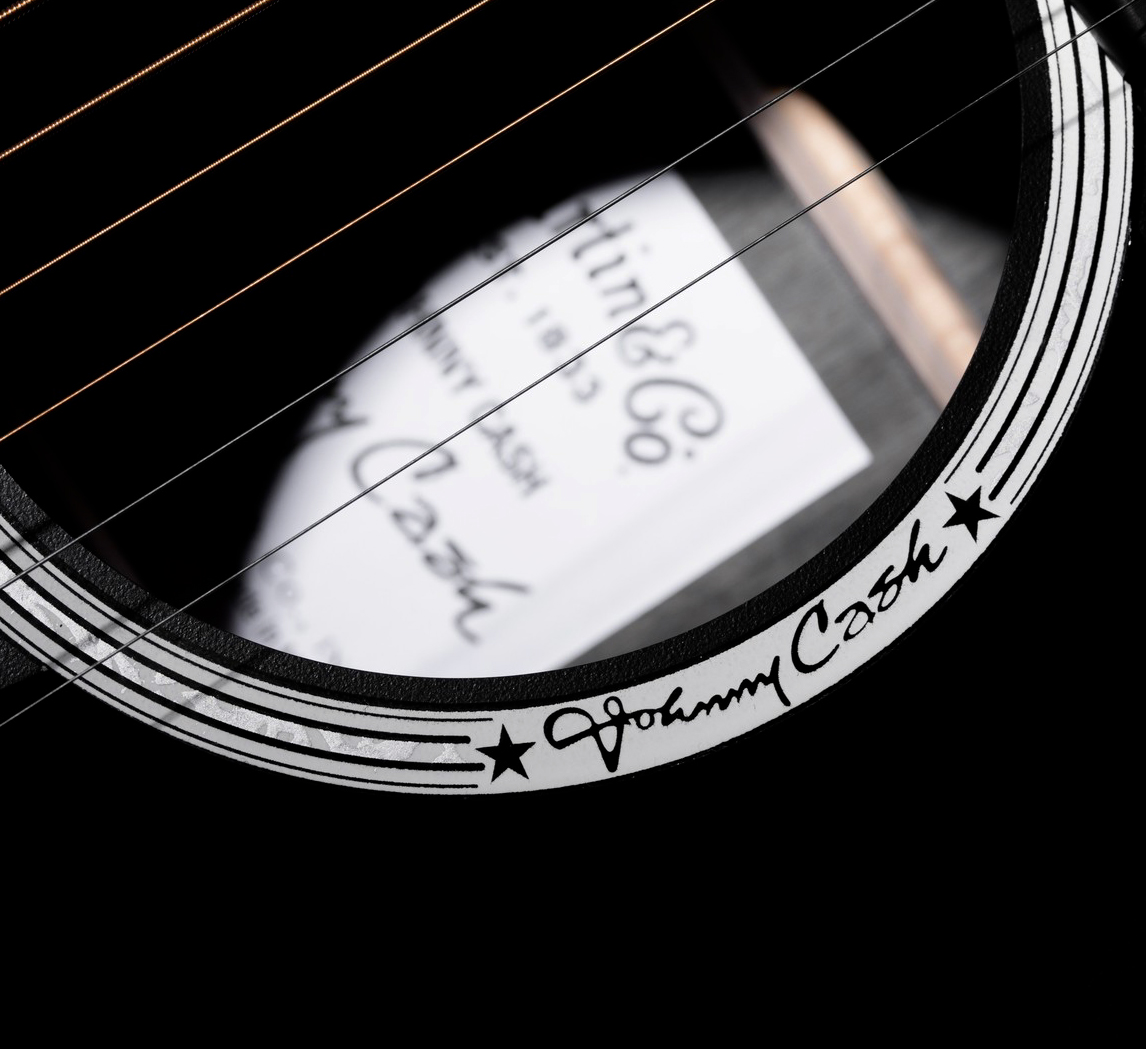 Martin Johnny Cash Dx Lh Gaucher Signature Dreadnought Hpl Ric - Black - Folk gitaar - Variation 3