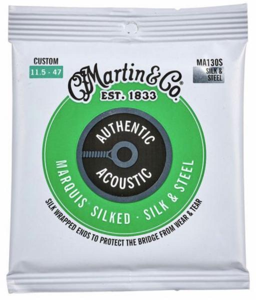 Westerngitaarsnaren  Martin MA130S Acoustic Guitar 6-String Set Authentic Silk & Steel 11.5-47 - Snarenset