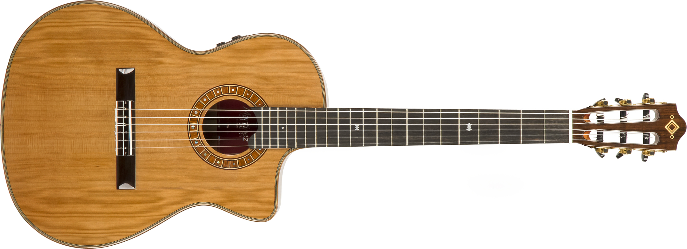 Martinez Mp14-mh Crossover Cedre Acajou Eb +housse - Natural - Klassieke gitaar 4/4 - Main picture