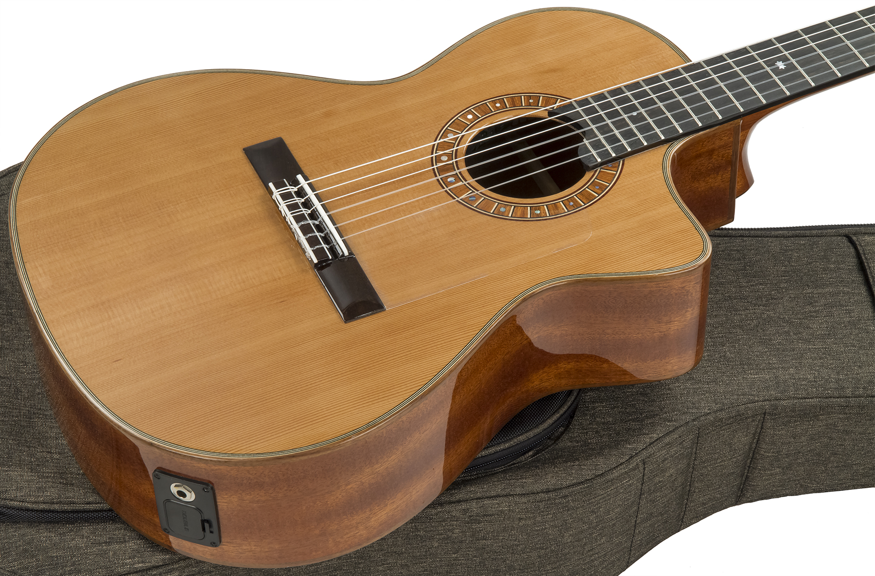 Martinez Mp14-mh Crossover Cedre Acajou Eb +housse - Natural - Klassieke gitaar 4/4 - Variation 1
