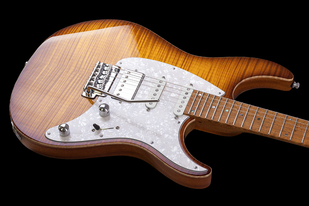 Mayones Guitars Aquila Fm 6 Hss Trem Mn - 2-tone Sunburst - Elektrische gitaar in Str-vorm - Variation 2