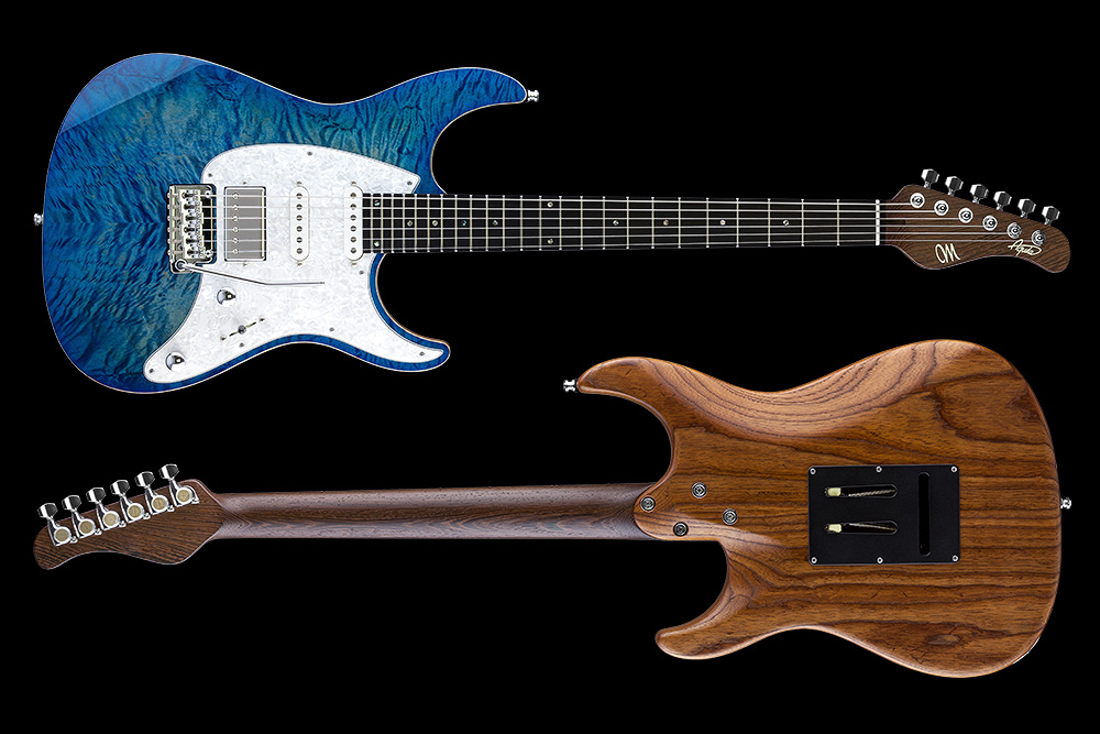 Mayones Guitars Aquila Qm 6 Hss Trem Eb - Lagoon Burst - Elektrische gitaar in Str-vorm - Variation 1