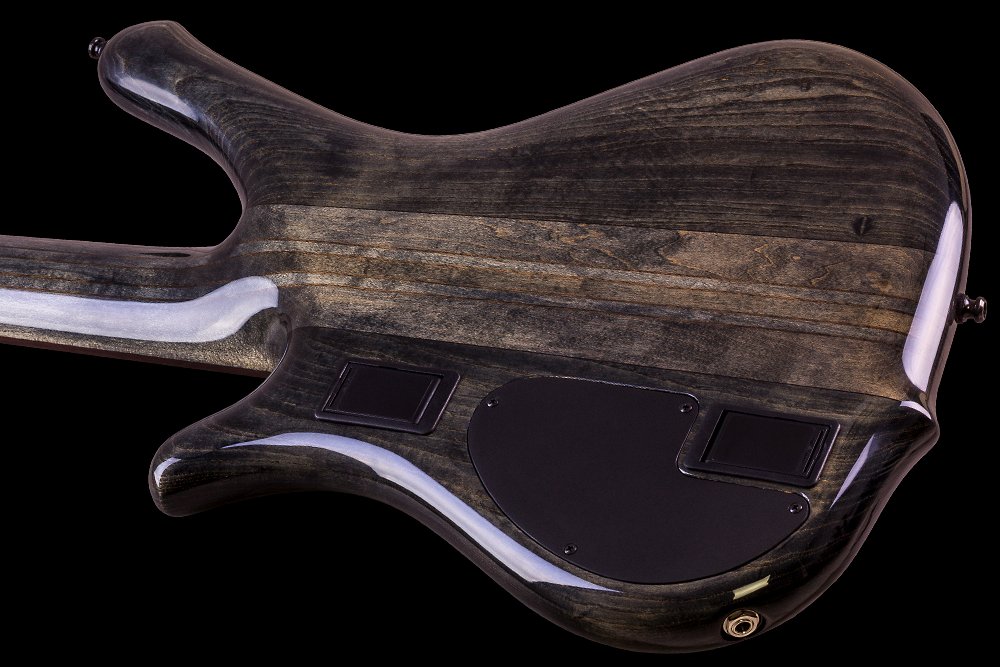 Mayones Guitars Comodous 5 Ash Eye Poplar Aguilar Pf - Liquid Black - Solid body elektrische bas - Variation 4