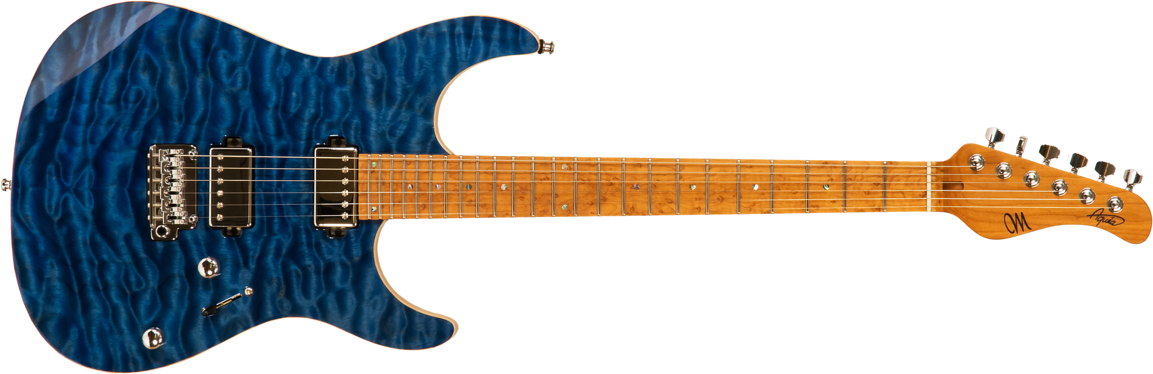 Mayones Guitars Aquila Elite S 6 40th Anniversary 2h Trem Mn #aq2204194 - Trans Blue Gloss - Elektrische gitaar in Str-vorm - Main picture