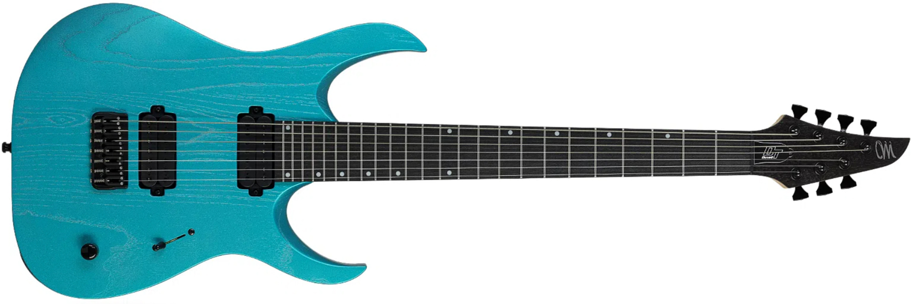 Mayones Guitars Duvell Dt7 7c Baryton 2h Ht Bl - Opal Blue Metallic Matt - Bariton elektrische gitaar - Main picture