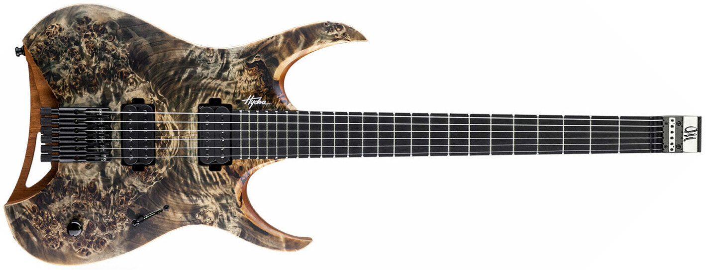 Mayones Guitars Hydra Elite 6 Hh Seymour Duncan Ht Eb - Trans Graphite Satin - Metalen elektrische gitaar - Main picture