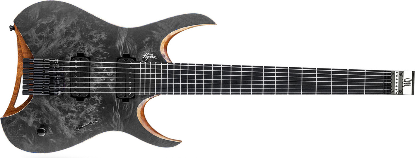 Mayones Guitars Hydra Elite 7 2h Seymour Duncan Ht Eb - Trans Graphite Satin - 7-snarige elektrische gitaar - Main picture