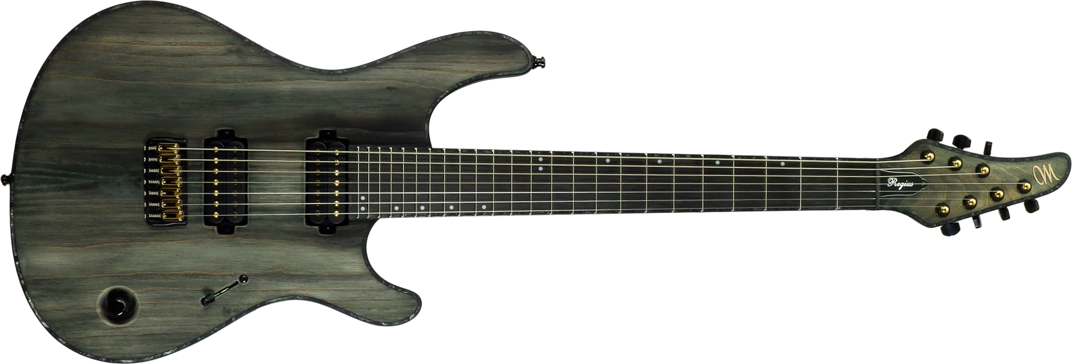Mayones Guitars Regius Gothic 7c 2h Velvetrone Ht Eb #rf2510207 - Matt Gothic Black - 7-snarige elektrische gitaar - Main picture