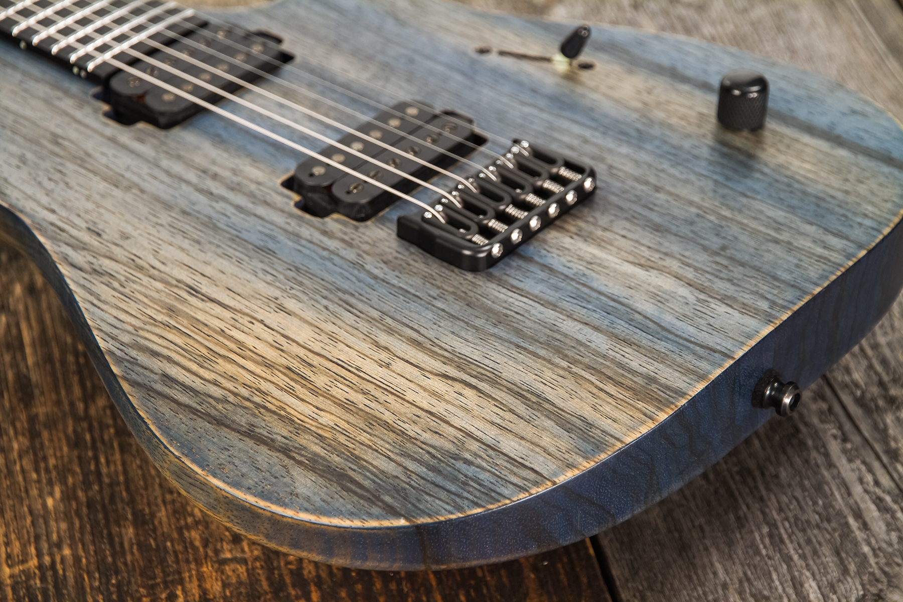 Mayones Guitars Duvell Bl 6 2h Seymour Duncan Ht Eb - Antique Blue - Metalen elektrische gitaar - Variation 3