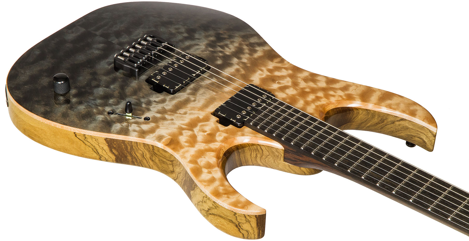 Mayones Guitars Duvell Elite 6 2h Seymour Duncan Ht Eb #df2106528 - Natural & Graphite - Metalen elektrische gitaar - Variation 2