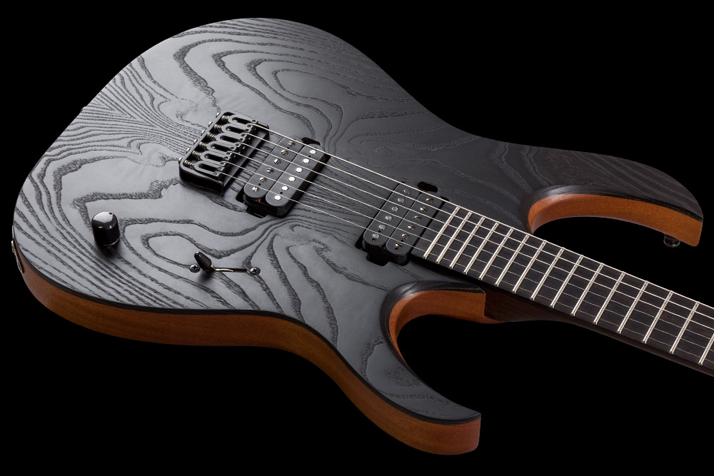 Mayones Guitars Duvell Elite Gothic 6 Hh Seymour Duncan Ht Eb - Gothic Black - Metalen elektrische gitaar - Variation 3