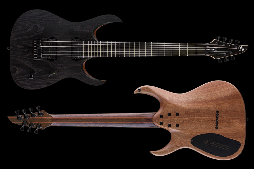 Mayones Guitars Duvell Elite Gothic 7 2h Seymour Duncan Ht Eb - Monolith Black Matt - 7-snarige elektrische gitaar - Variation 1