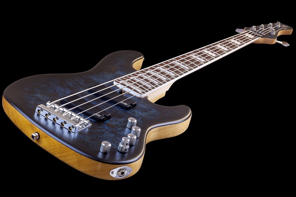 Mayones Guitars Federico Malaman Jabba Mala 5 Pf - Dirty Blue Burst - Solid body elektrische bas - Variation 1