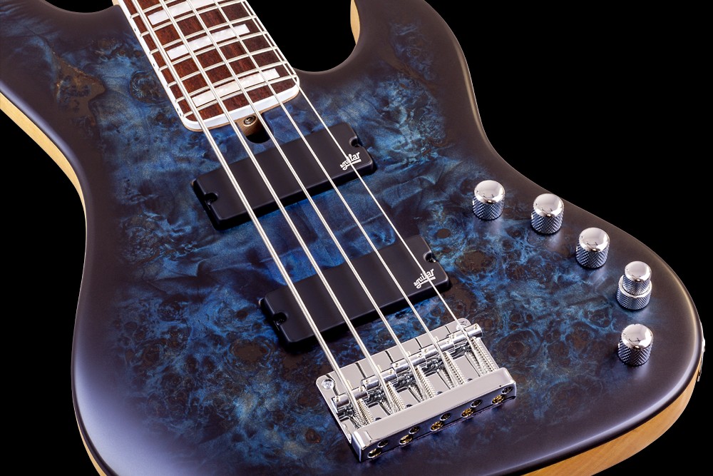 Mayones Guitars Federico Malaman Jabba Mala 5 Pf - Dirty Blue Burst - Solid body elektrische bas - Variation 2