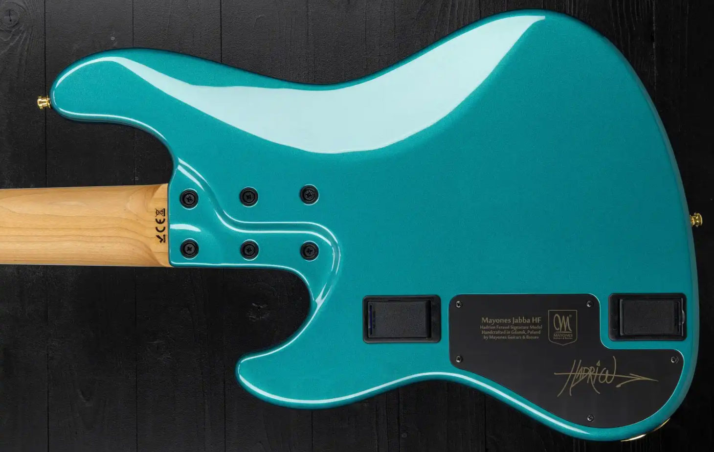 Mayones Guitars Hadrien Feraud Jabba Hf 5c Active Mn - Sherwood Green Metallic - Solid body elektrische bas - Variation 2