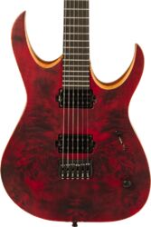 Metalen elektrische gitaar Mayones guitars Duvell Elite 6 #DF2301294 - Trans Dirty Red Satine