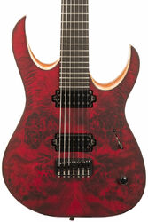 7-snarige elektrische gitaar Mayones guitars Duvell Elite 7 (TKO) - Dirty red satin