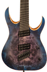 Duvell Elite V-Frets 7 (Bare Knuckle) - jeans black 3-tone blue burst satin