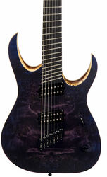 Multi-scale gitaar Mayones guitars Duvell Elite V-Frets 7 (Bare Knuckle) - Dirty purple blue burst