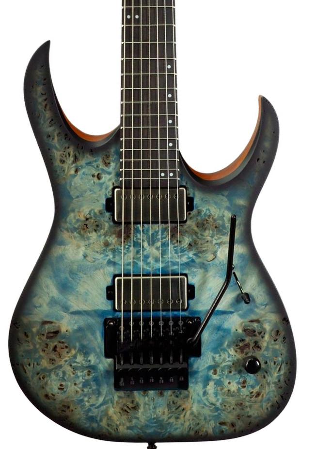 Bariton elektrische gitaar Mayones guitars Duvell Elite Pro 7 #DF2511178 (7-String, Baritone) - Matt Ice Dragon