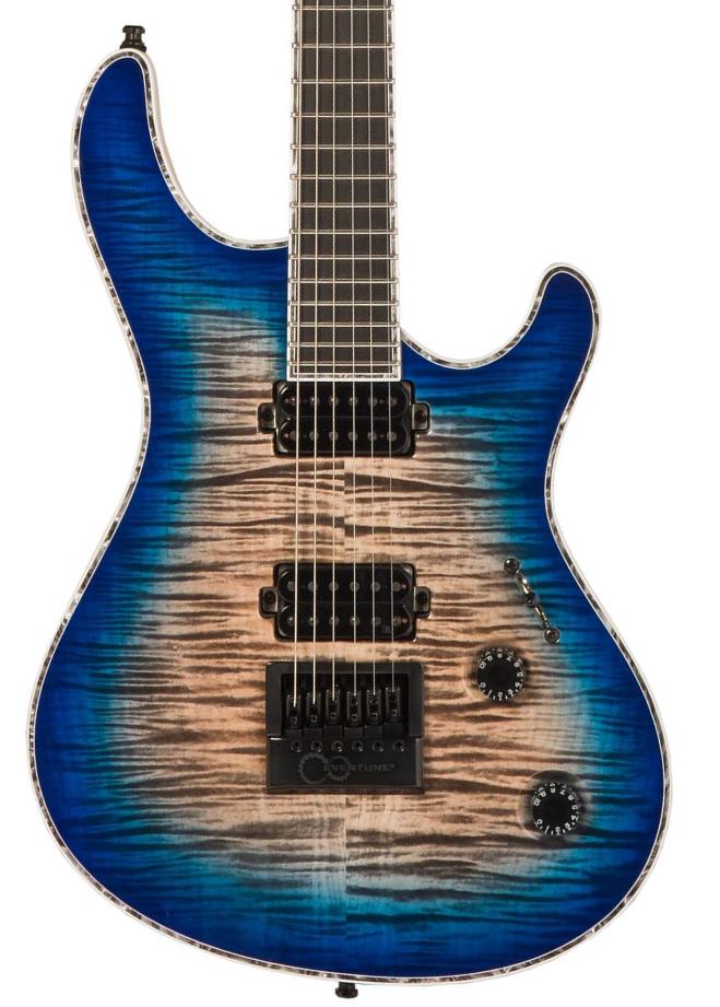 Metalen elektrische gitaar Mayones guitars Regius 4Ever 6 #RP2309275 - Jeans Black 3-Tone Blue Burst Gloss