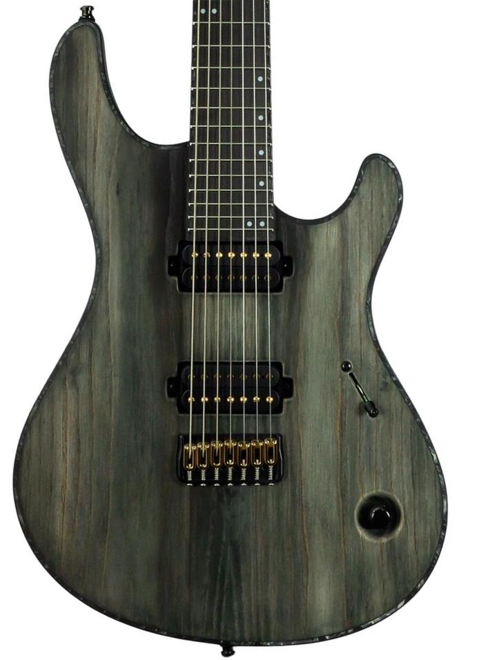 7-snarige elektrische gitaar Mayones guitars Regius Gothic 7 #RF2510207 (7-String) - Matt Gothic Black