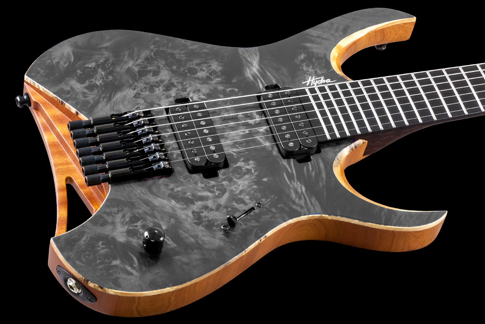 Mayones Guitars Hydra Elite 7 2h Seymour Duncan Ht Eb - Trans Graphite Satin - 7-snarige elektrische gitaar - Variation 2