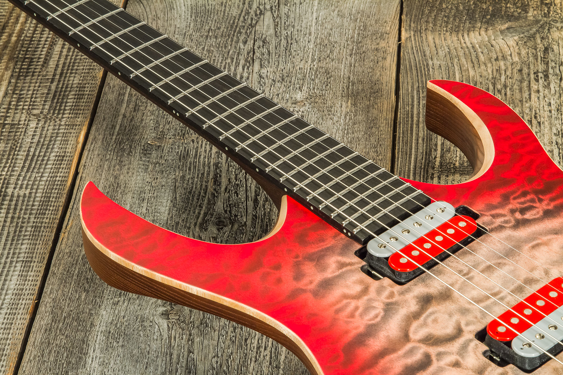 Mayones Guitars John Browne Duvell Qatsi 2.0 6 Signature 2h Bare Knuckle Ht Eb #df2212239 - Ruby Burst - Elektrische gitaar in Str-vorm - Variation 3