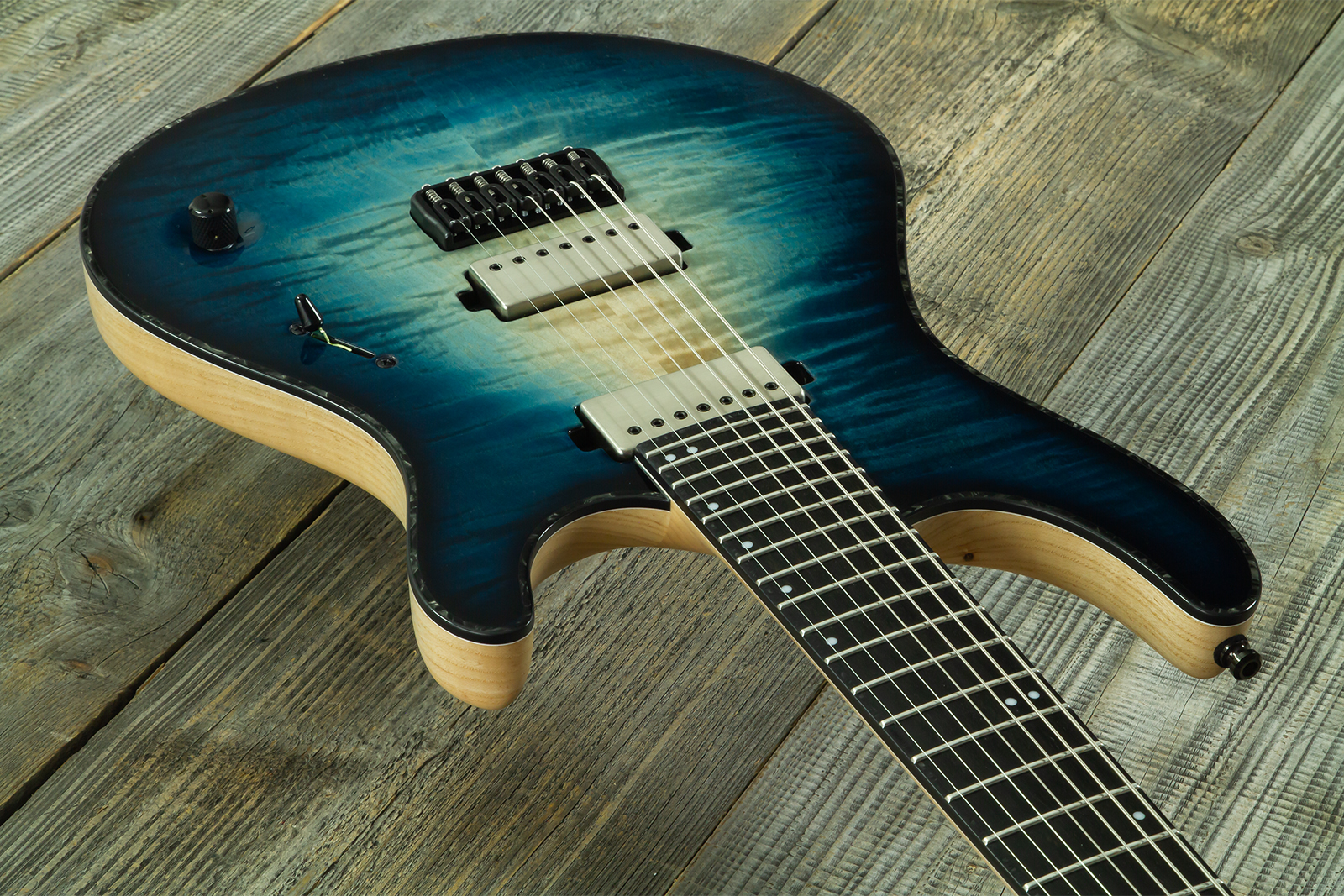 Mayones Guitars Regius 7c 2h Velvetrone Ht Eb #rf2510186 - Turquoise Iris - Bariton elektrische gitaar - Variation 2
