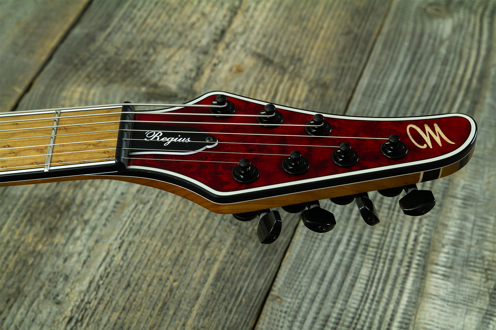 Mayones Guitars Regius 7c Baryton 2h Velvetrone Ht Eb #rf2602251 - Trans Red - Bariton elektrische gitaar - Variation 6