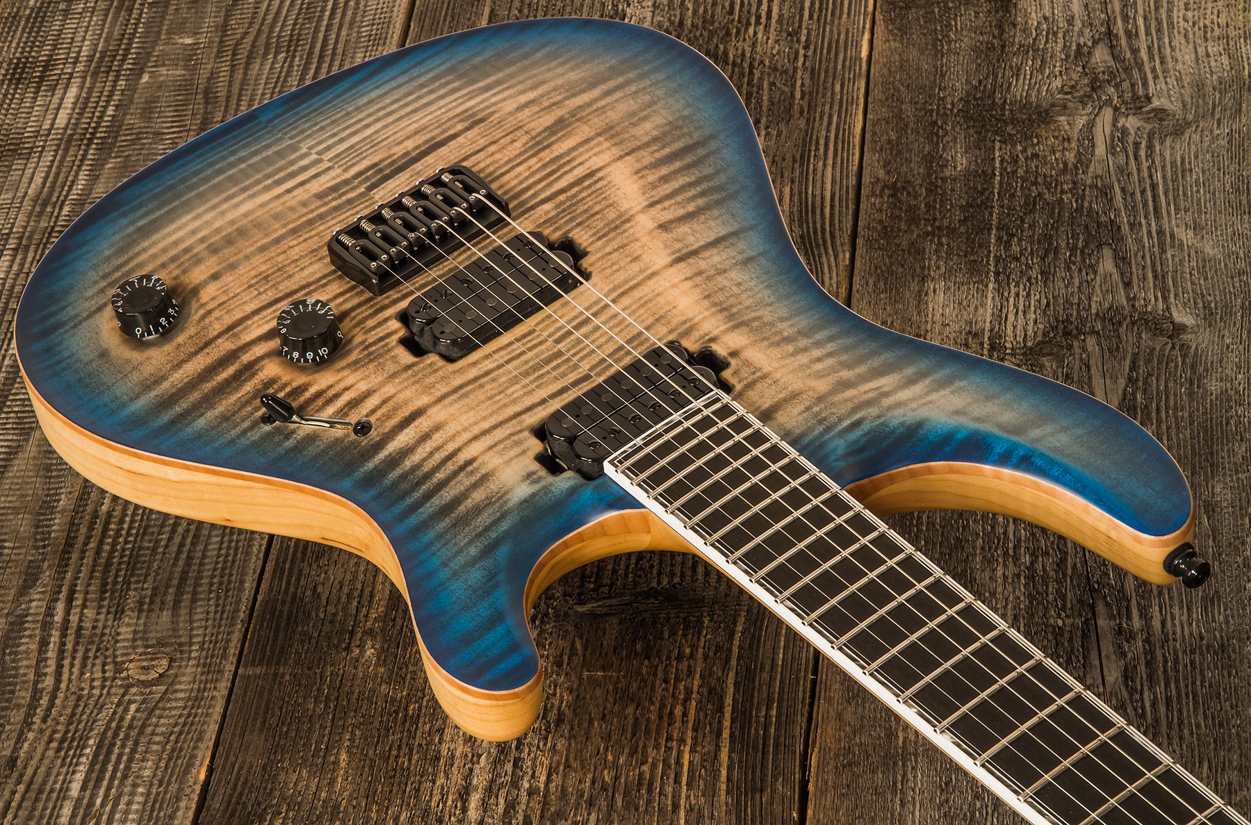 Mayones Guitars Regius Core Classic 6 Ash 2h Tko Eb #rf2204447 - Jean Black 2-tone Blue Sunburst Satine - Guitarra eléctrica de doble corte. - Variati