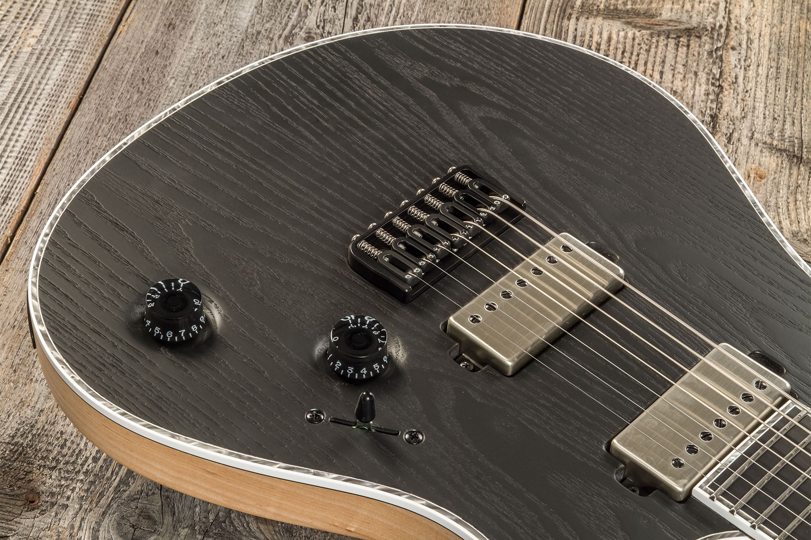 Mayones Guitars Regius Gothic Ash 7c 2h Bkp Ht Eb #rf2312801 - Gothic Black Ash - 7-snarige elektrische gitaar - Variation 3