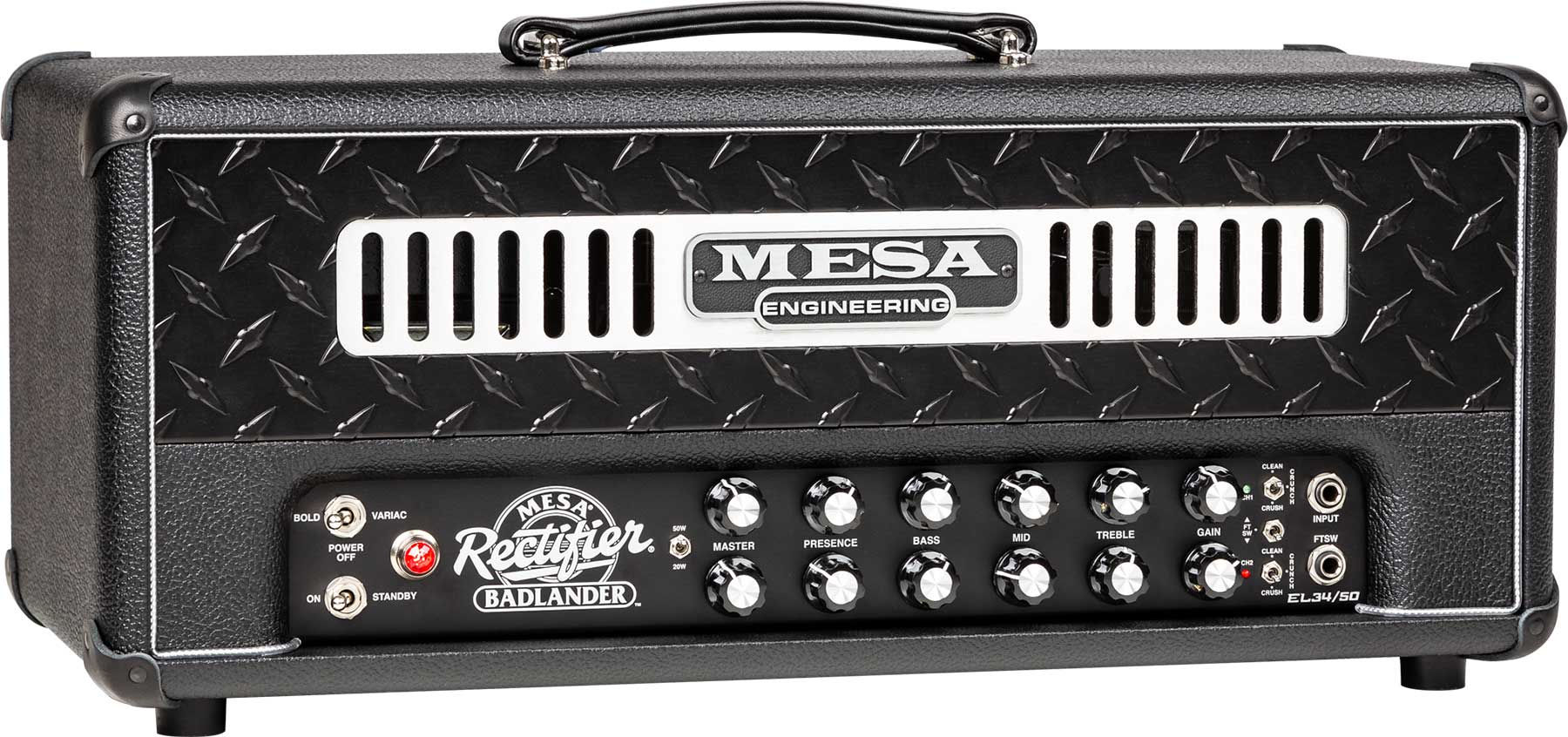 Mesa Boogie Badlander 50 Head 25/50w El34 Black Bronco - Gitaarversterker top - Variation 1