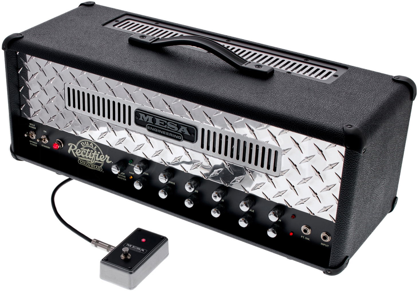 Mesa Boogie 90s Dual Rectifier Standard Head 100w 6l6 Black Bronco - Gitaarversterker top - Main picture