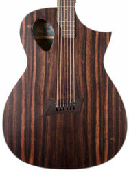 Elektro-akoestische gitaar Michael kelly Forte Port Exotic Java Ebony - Natural satin