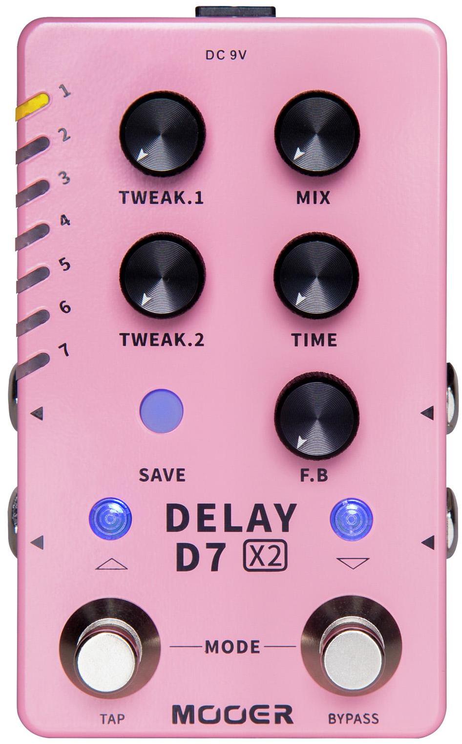 Reverb/delay/echo effect pedaal Mooer D7X2 Delay