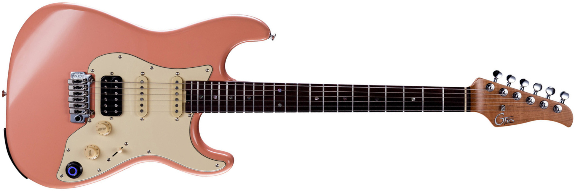Mooer Gtrs P800 Pro Intelligent Guitar Hss Trem Rw - Flamingo Pink - MIDI / Digital elektrische gitaar - Main picture
