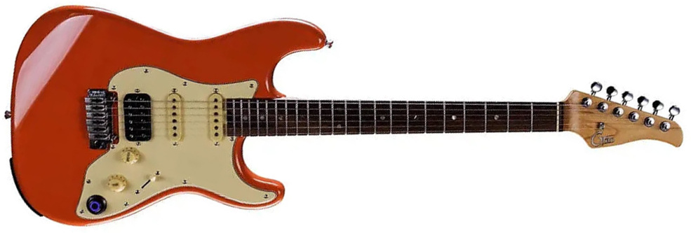 Mooer Gtrs P800 Pro Intelligent Guitar Hss Trem Rw - Fiesta Red - MIDI / Digital elektrische gitaar - Main picture