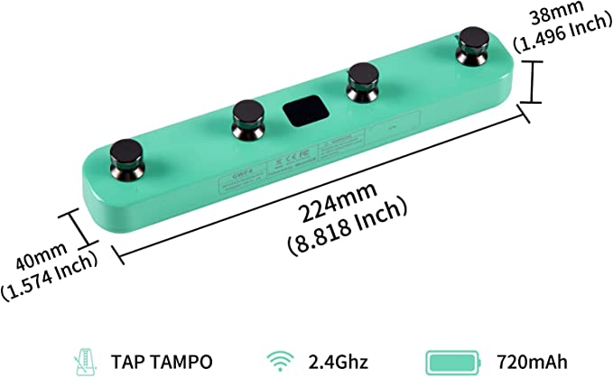 Mooer Gwf4 Gtrs Wireless Footswitch Surf Green - Volume/boost/expression effect pedaal - Variation 2