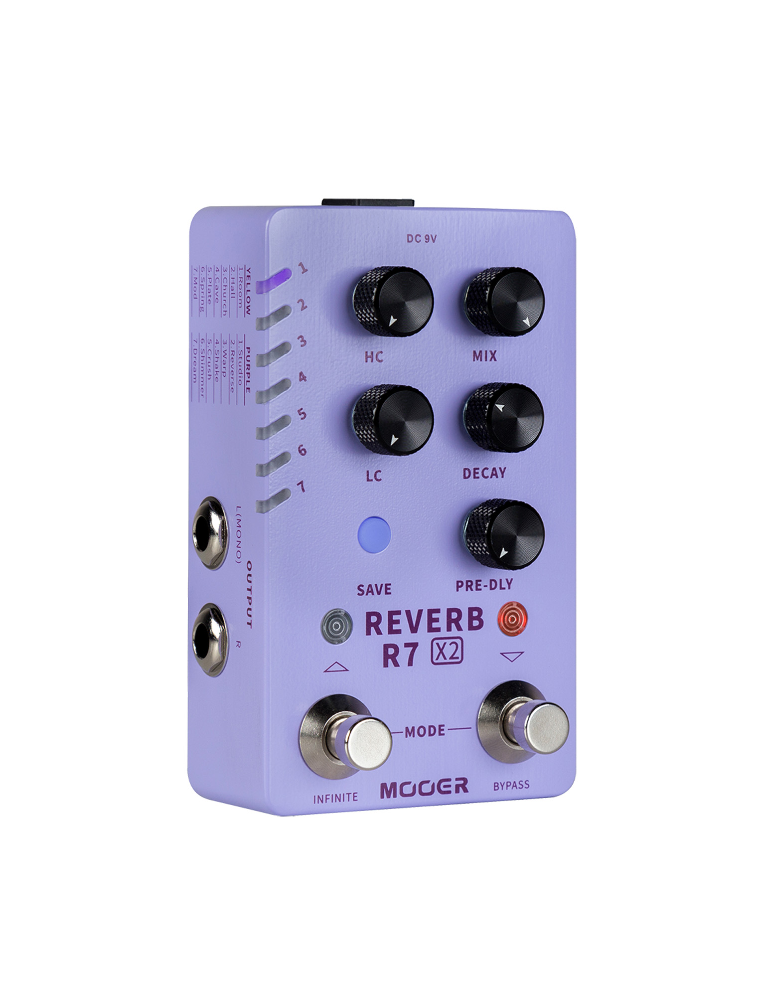 Mooer R7x2 Reverb - Reverb/delay/echo effect pedaal - Variation 1