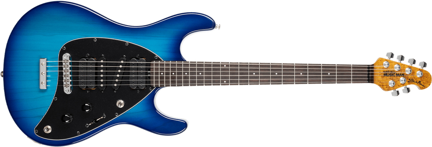 Music Man Steve Morse Usa Hssh Ht Rw - Morse Blue Burst - Elektrische gitaar in Str-vorm - Main picture
