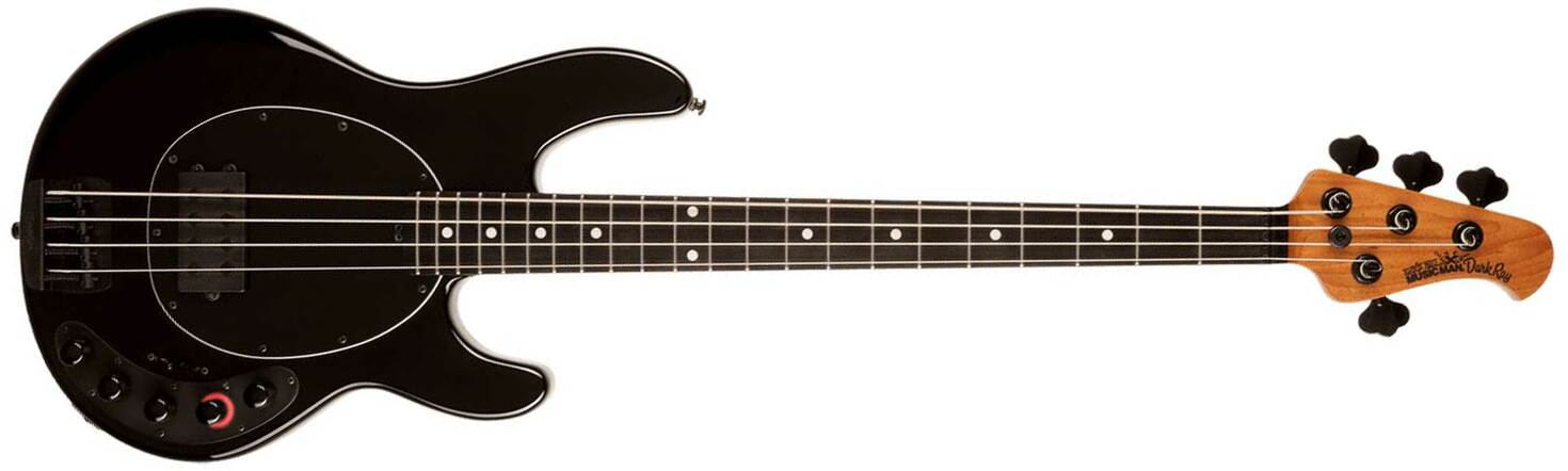 Music Man Stingray Darkray H Active Eb +housse - Obsidian Black - Solid body elektrische bas - Main picture