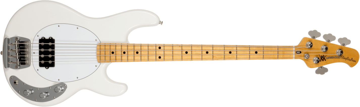 Music Man Stingray Retro 70s Usa Active Mn - White - Solid body elektrische bas - Main picture