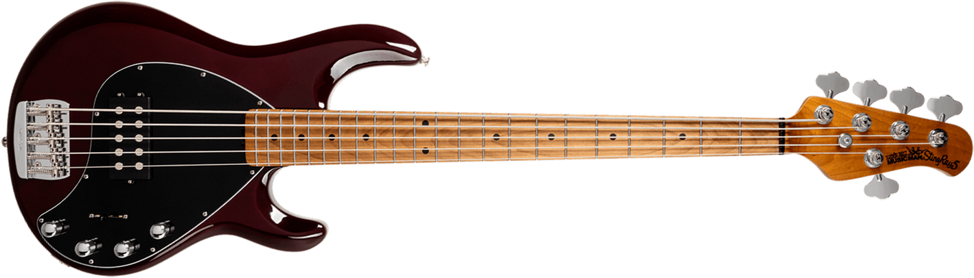 Music Man Stingray Special H 5c Active Mn +housse - Translucent Oxblood - Solid body elektrische bas - Main picture
