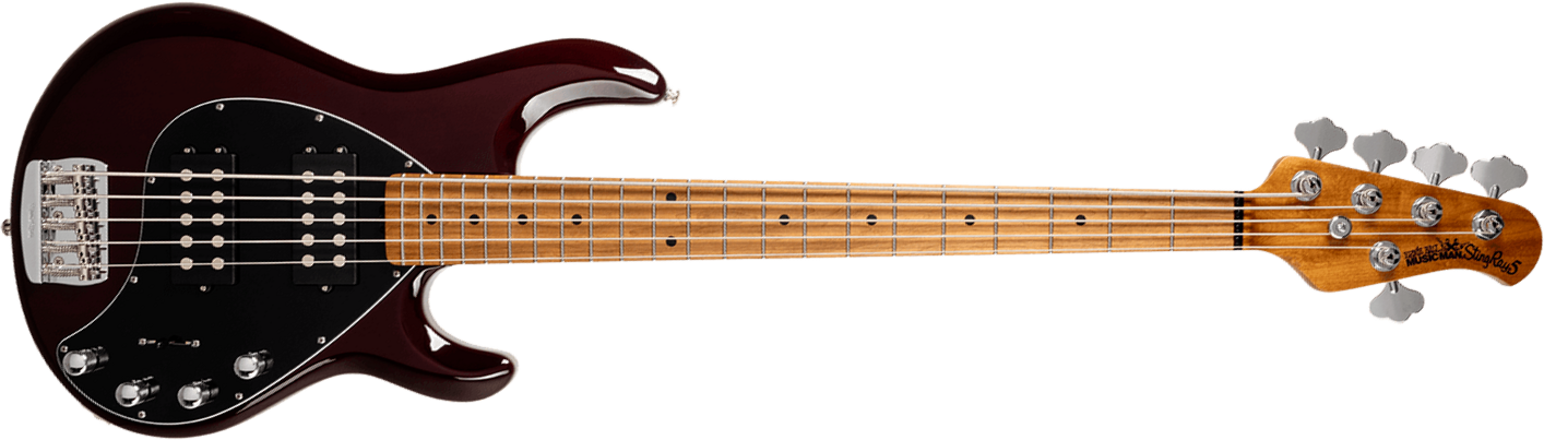Music Man Stingray Special Hh 5c Active Mn +housse - Translucent Oxblood - Solid body elektrische bas - Main picture